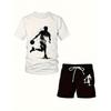 Fashion Printed Black and White Basketball Polyester Round Neck Soft Men's Suit Quality Clothing