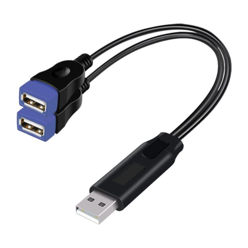 USB-удлинитель, двойной USB-порт (мама) на USB-порт (папа), кабель для питания и передачи данных, USB-удлинитель 20 см / 7,87 дюйма 1