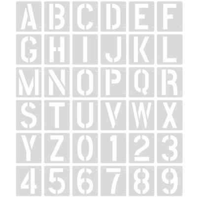 36Pcs Letter And Number PET Stencils Reusable Drawing Templates for Painting Craft Project Wall Art And Home Decoration