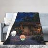 Bubu & Dudu Appreciating Lanterns Flannel Blankets Winter  Super Soft Throw Blanket for Home Decor Novelty Bedspread Bed Cover
