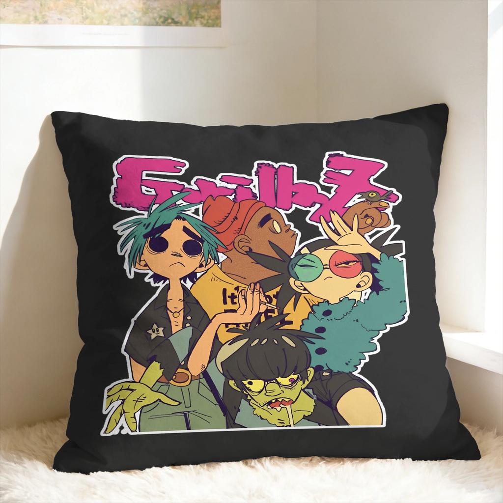 Pillow Case Music Bnad G-Gorillazs Comfy Pillow Cover For Sofa Couch Bed Living Room Retro Trendy Pillowcases