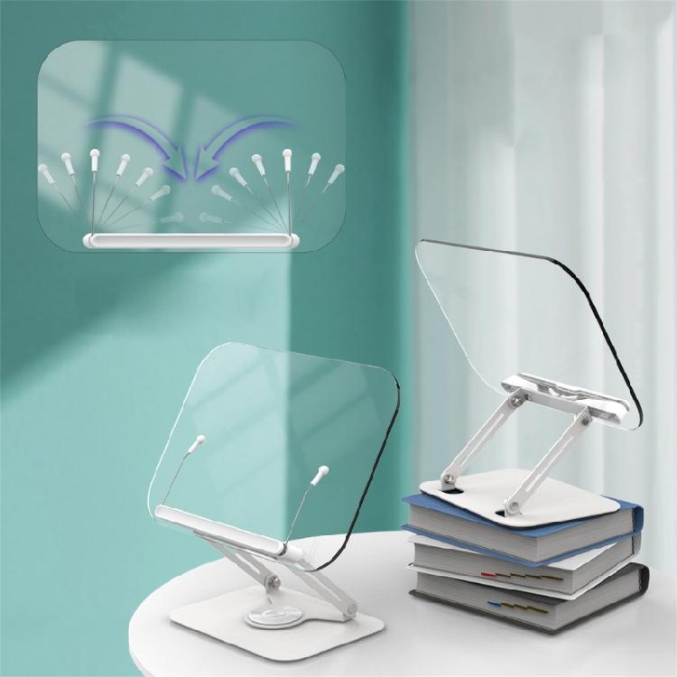 Acrylic Reading Rack, Height Adjustable and 360 Rotating Base Optional for Kids and Students Tablet Stand