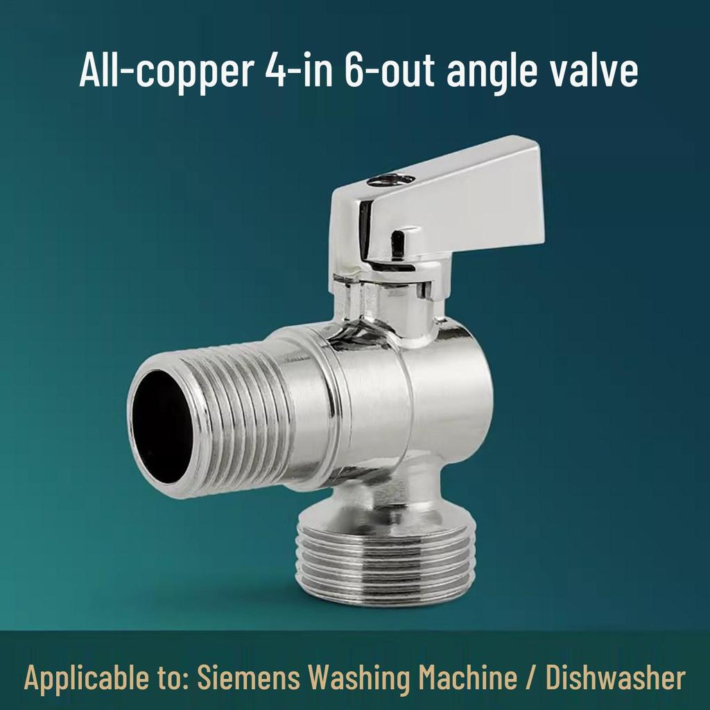 All-Copper High-Flow Hot & Cold Water Switch for Appliances (4-6 Minute Angle Valve).