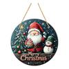 Winter Santa Wall Art Christmas Wooden Round Hanging Sign, Claus Highland Cow Theme Holiday Party Accents Door Decor, Farmhouse Welcome Ornament