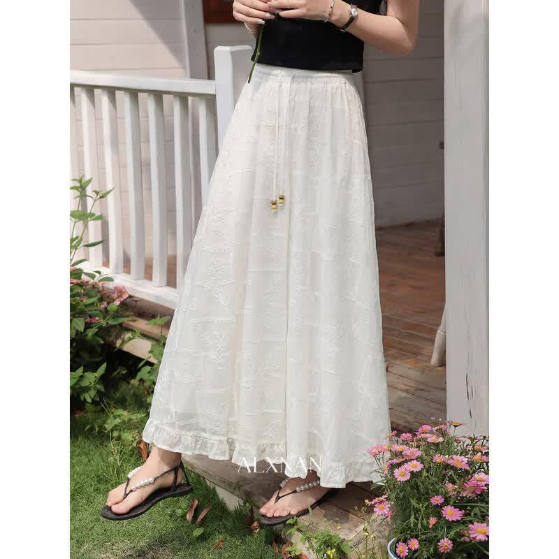 Women s Summer Elegant A-Line Midi Skirt S