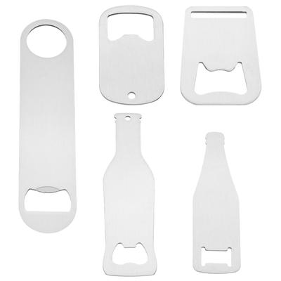 1 Pcs Sublimation Blank Beer Bottle Opener Silver Stainless Steel Flat Bottle Opener for Kitchen Restaurant Bar Party Tools