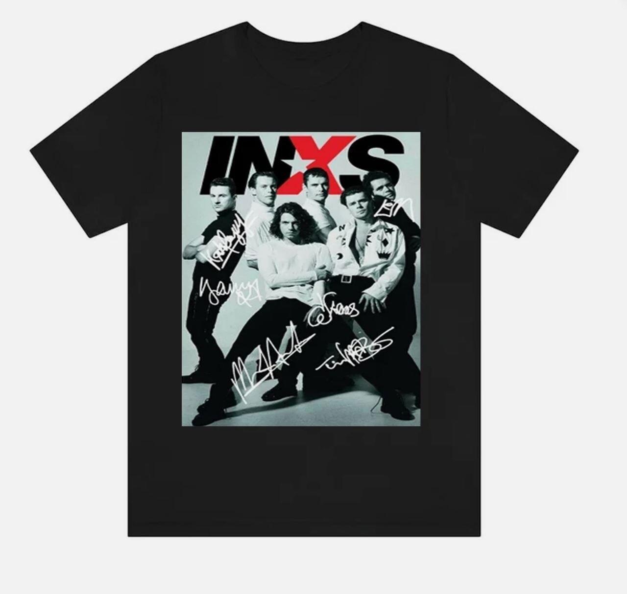 26 INXS Band COLLAGE Signature Black men T Shirt S-5XL SHORT Sleeve Unisex T-Shirt XXXL