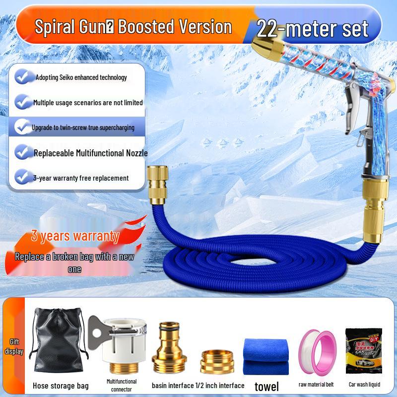 High-Pressure Car Wash Water Gun with Telescopic Hose