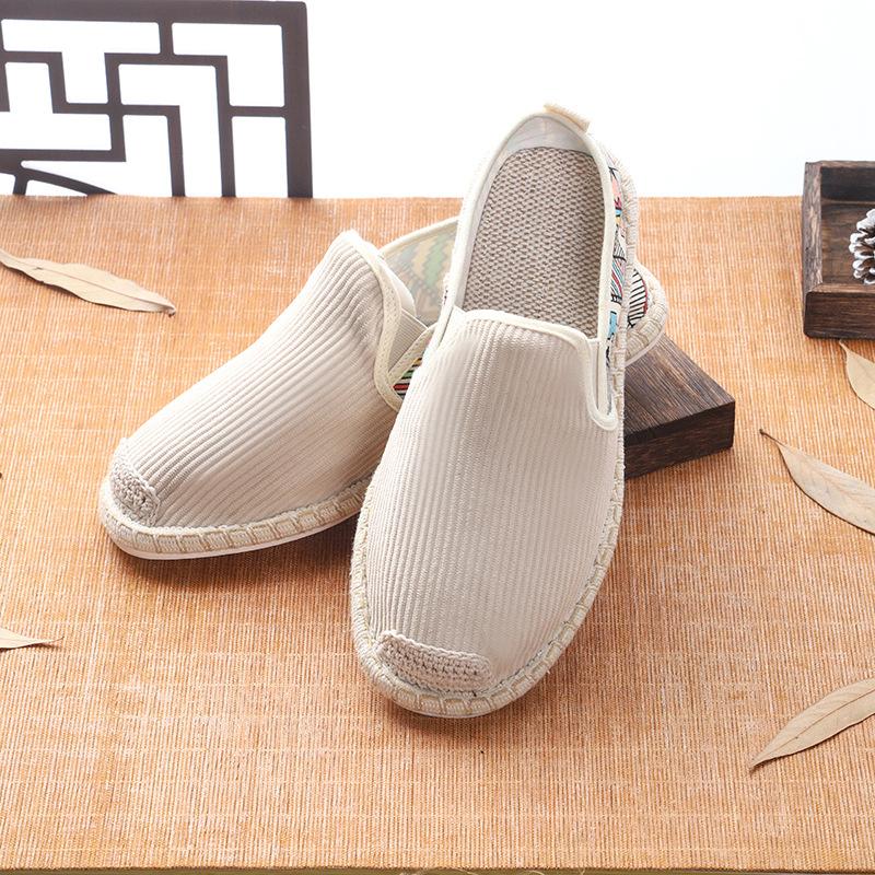 

Мужская обувь, одна нога на старой пекинской тканевой обуви, ленивая дышащая парусиновая обувь, обувь-бини 44