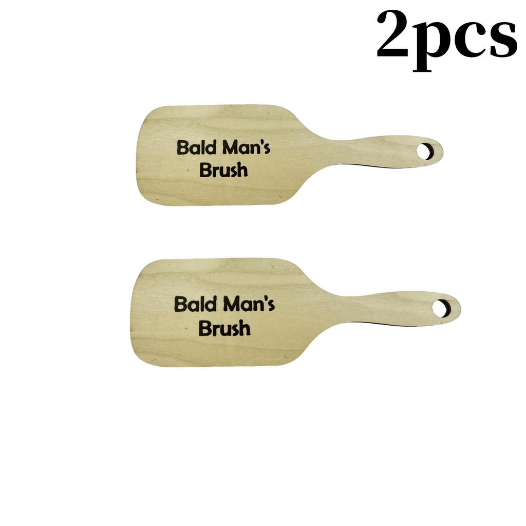 1/2 Adet Komik Kel Adamlar Tarak Fırça Ahşap Saçsız Dişsiz Saç Fırçası Yetişkin Erkekler Saç Dökülmesi Arkadaşlar Bakım Aracı için Gag Hediyesi