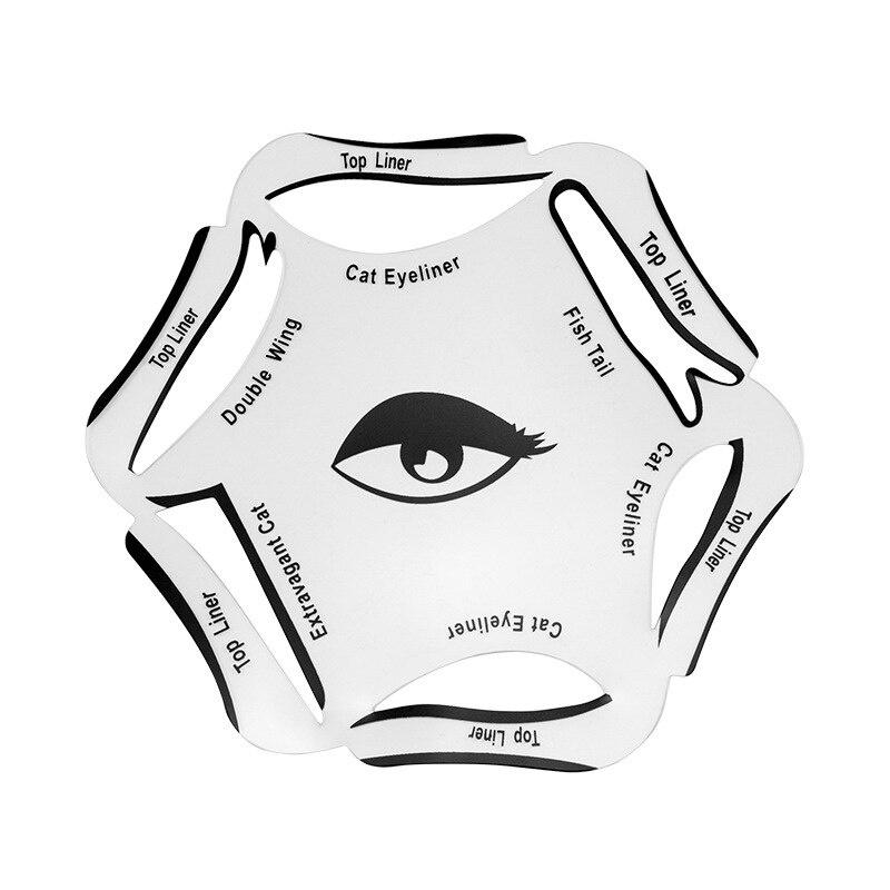 1pcs 6 In 1 Stencils Eyeliner Template Eye Shadow Eye Liner Quick Tool Makeup Template Tool  Eyeshadow Stencil