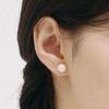 [Silver925] HSU024 Aqua Formica Round Ball Earrings