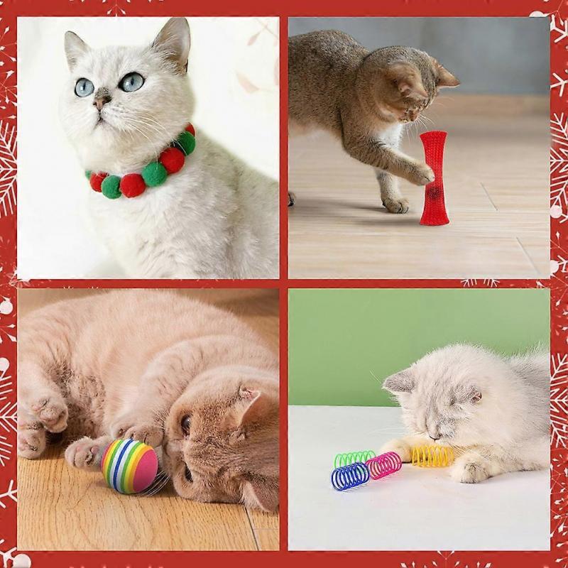 24-Day Cat Christmas Gift Box Interactive Countdown Calendar with Assorted Toys, Perfect Holiday Present for Cat Lovers