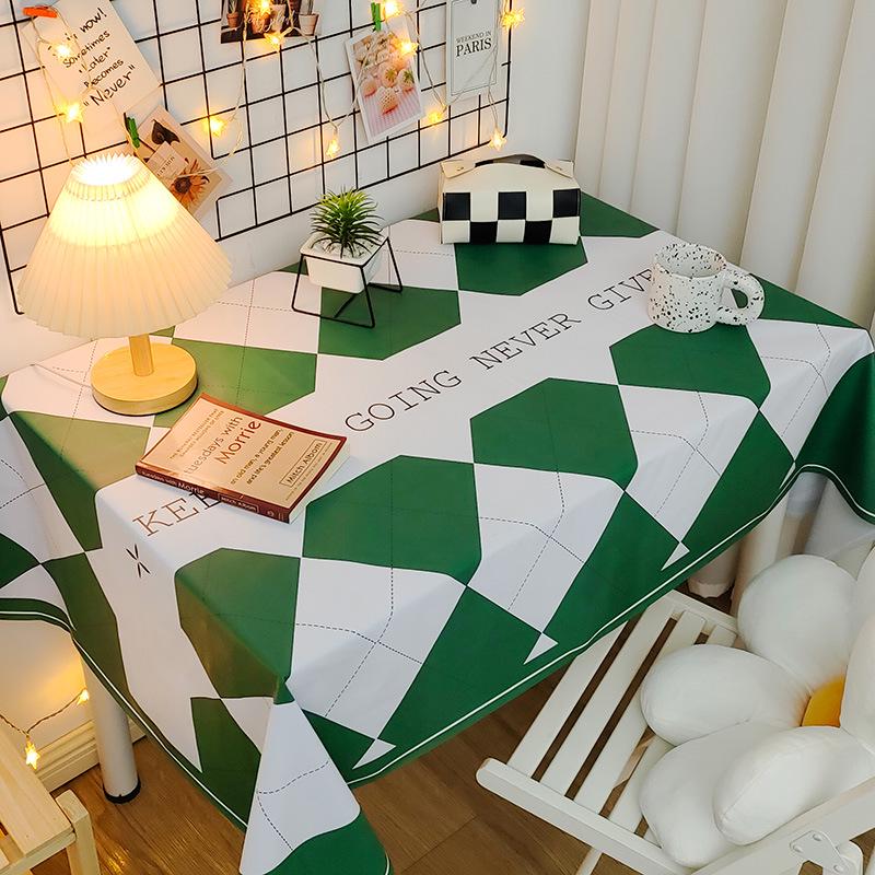 Mantel de PVC Impermeable y a Prueba de Aceite Estilo Nórdico - Rectangular, Diseño Artístico, Fácil de Limpiar, Mantel para Mesa de Comedor/Café