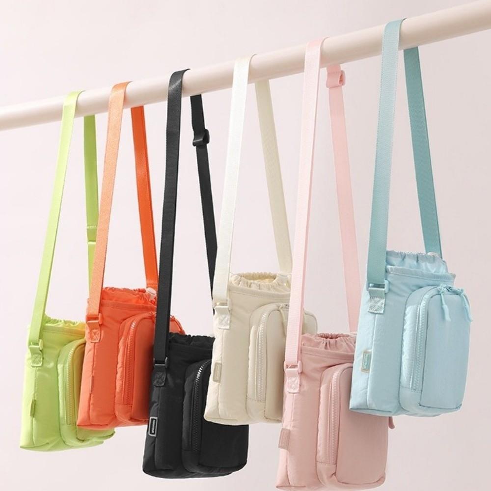 Adjustable Shoulder Strap Sports Water Bottle Bag Protective Cover Water Bottle Carrier  Travel Use