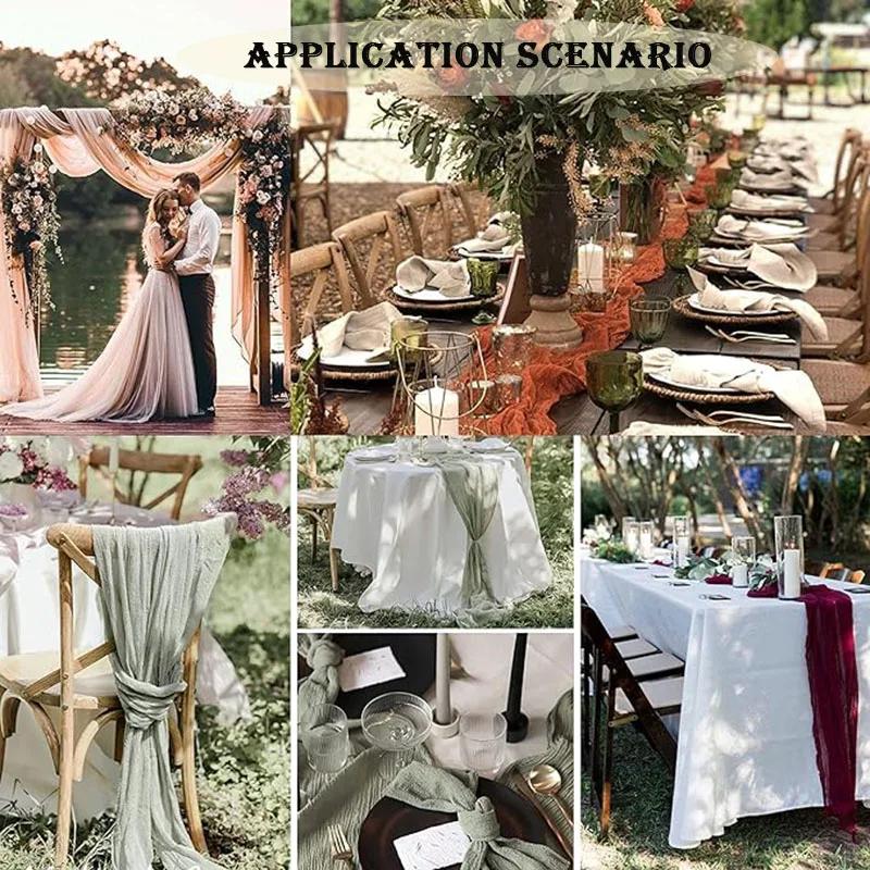6 Pack Green Table Runner Wedding Banquet Boho Wedding Baby Bridal Shower Decor Table Runner Holiday Banquet Luxury Tablecloth