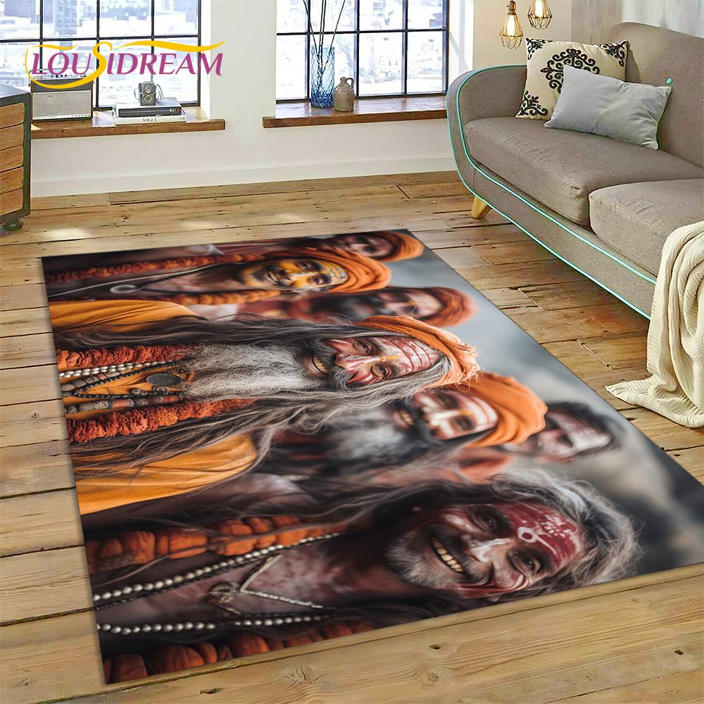 Cartoon Africa Ethiopian Custom Painting Art Carpet Rug for Bedroom Living Room Home Sofa Decoration,kids Large Decor Floor Mat