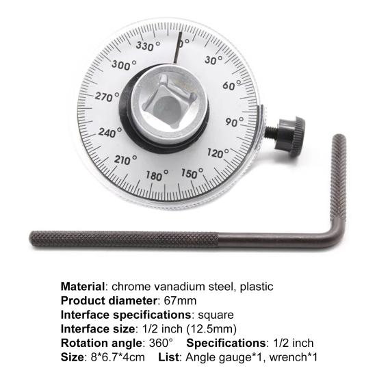 Torque Angle Gauge Professional Precise Chrome Vanadium Steel Drive Torque Angle Wrench for Car