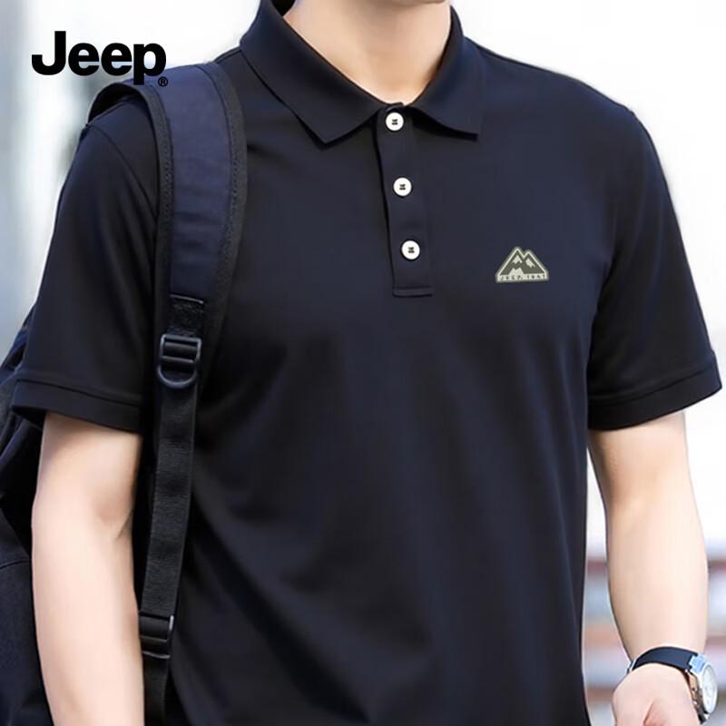 JEEP Men s 7A Antibacterial Mulberry Silk Blend Polo Shirt L