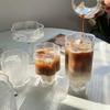 Klares Eisglas, Whisky-/Rotweinglas, Tasse, Glasbecher mit Blumenstreifen, Vintage-Eistasse, amerikanische Kaffeetasse, gestapelte Tasse für zu Hause