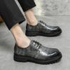 Size 38-44 Silver Soft Soled Leather Work Shoes Man Spring Casual Shoes Dress Shoes Thick-soled Loafers for Men  Mocasines New