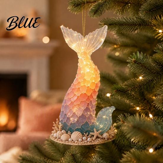Elegant Tree Accessories Ocean Theme Christmas Ornaments 2D Flat Acrylic Hanging Decor with Sea Animal Xmas Party Favors Designs Holiday Decorations