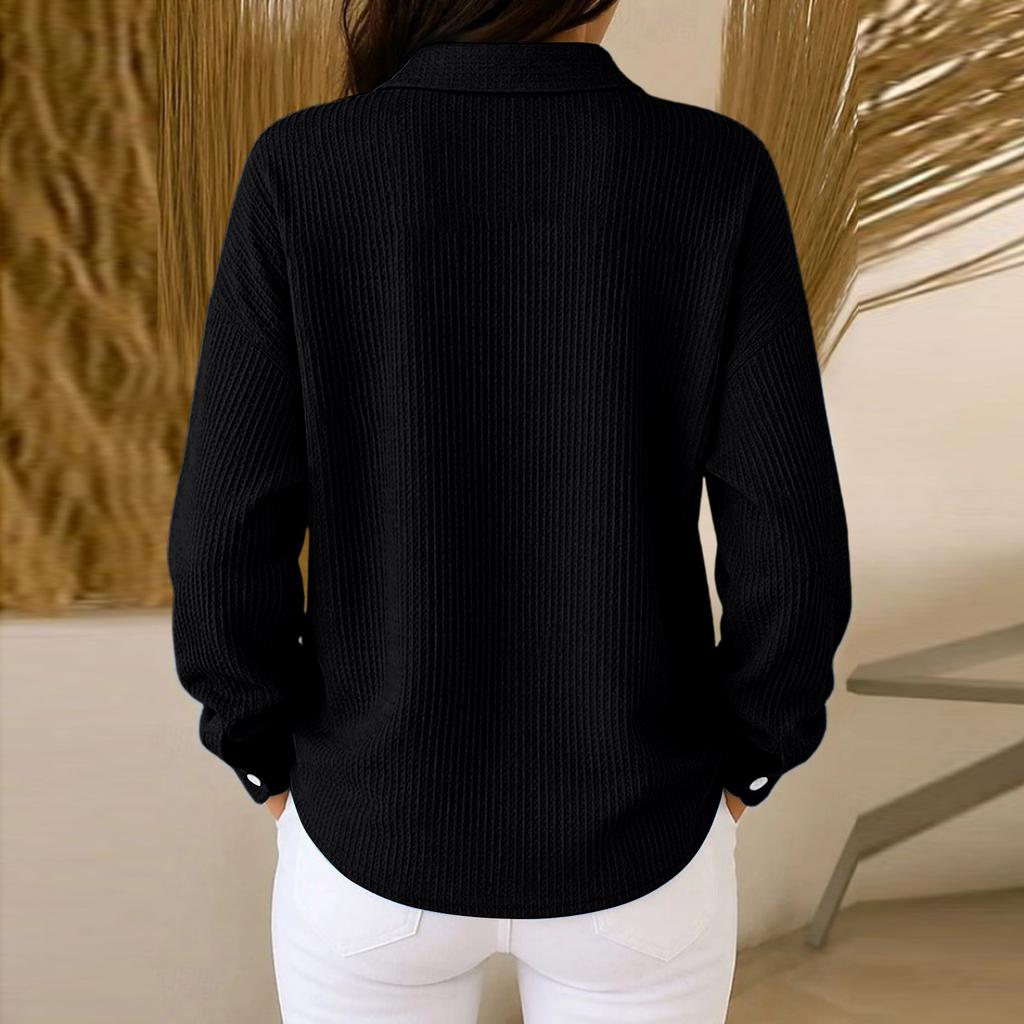 Women's Casual Knit Cardigan Button Front Lapel Collar Lightweight Outerwear