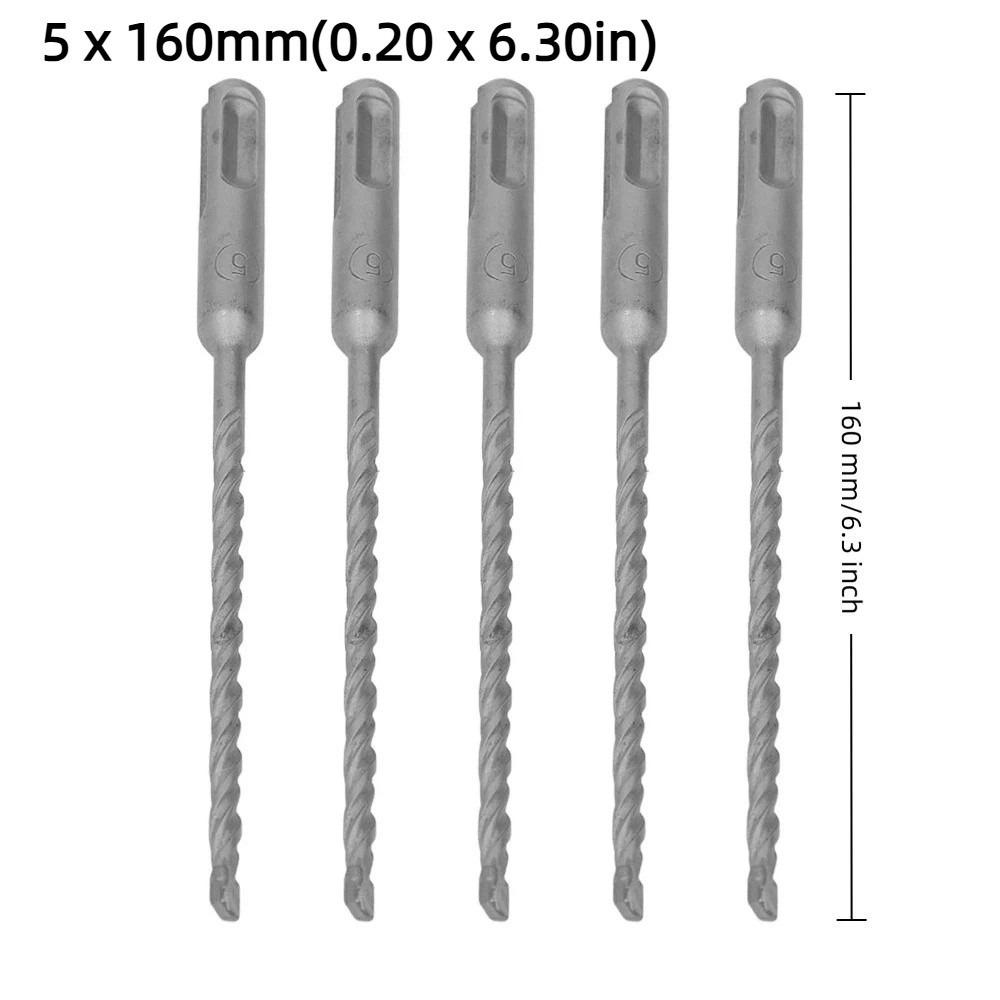 5pcs Self Centering Impact Drill Bit SDS-plus Masonry Drill Bit Carbide Tip Drill Bit  For Concrete