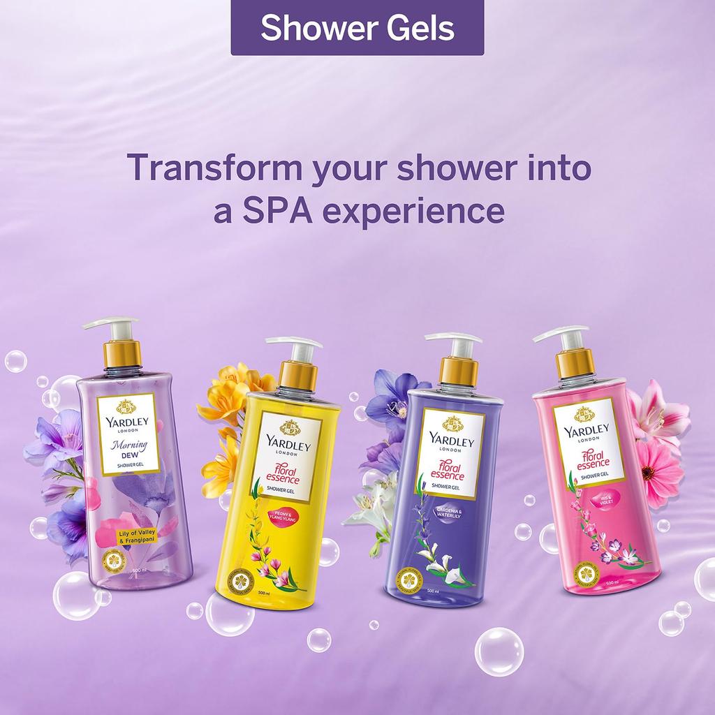 Yardley London Morning Dew Shower Gel 500ml Pack Of 1 Luxurious Moisturizing Floral Body Wash