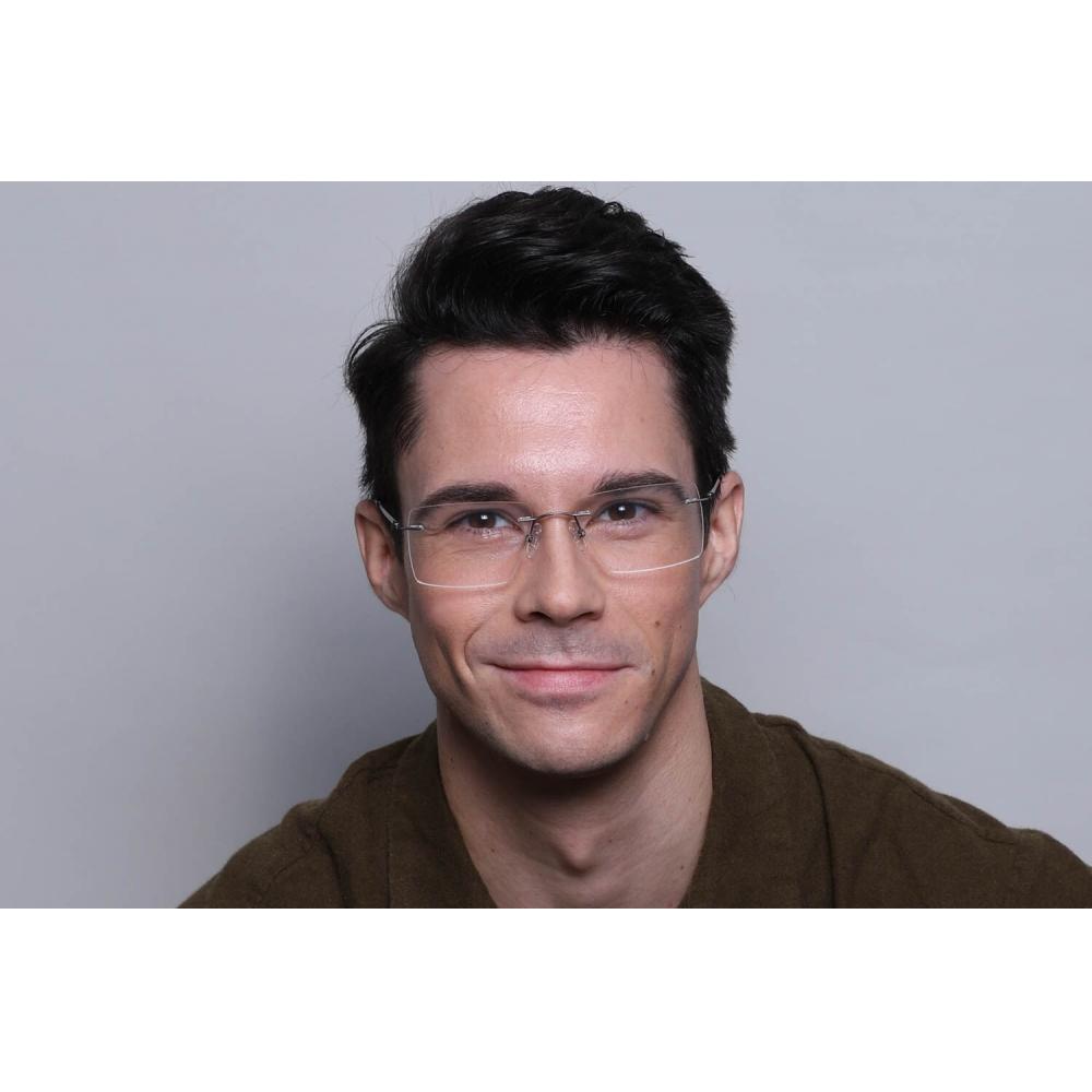 Rimless Square Silver Smartbuy Collection Chronia Tt 131 M02 Fashion Unisex Eyeglasses