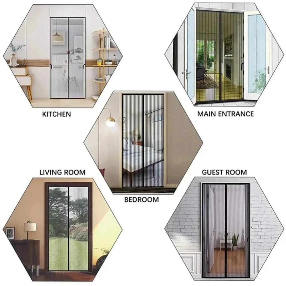 Curtains Magnetic Door Curtain Magnetic Mosquito Net Window Automatic Closing 80/90/100 Cms Shades Screen Home Textile Garden