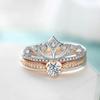Two-Tone Rose Gold Crown Ring - Versatile Split Design