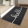 Washable Non-Slip Outdoor/Indoor Doormat « Hello » 40 X 60 Cm – PVC & TPR, Black