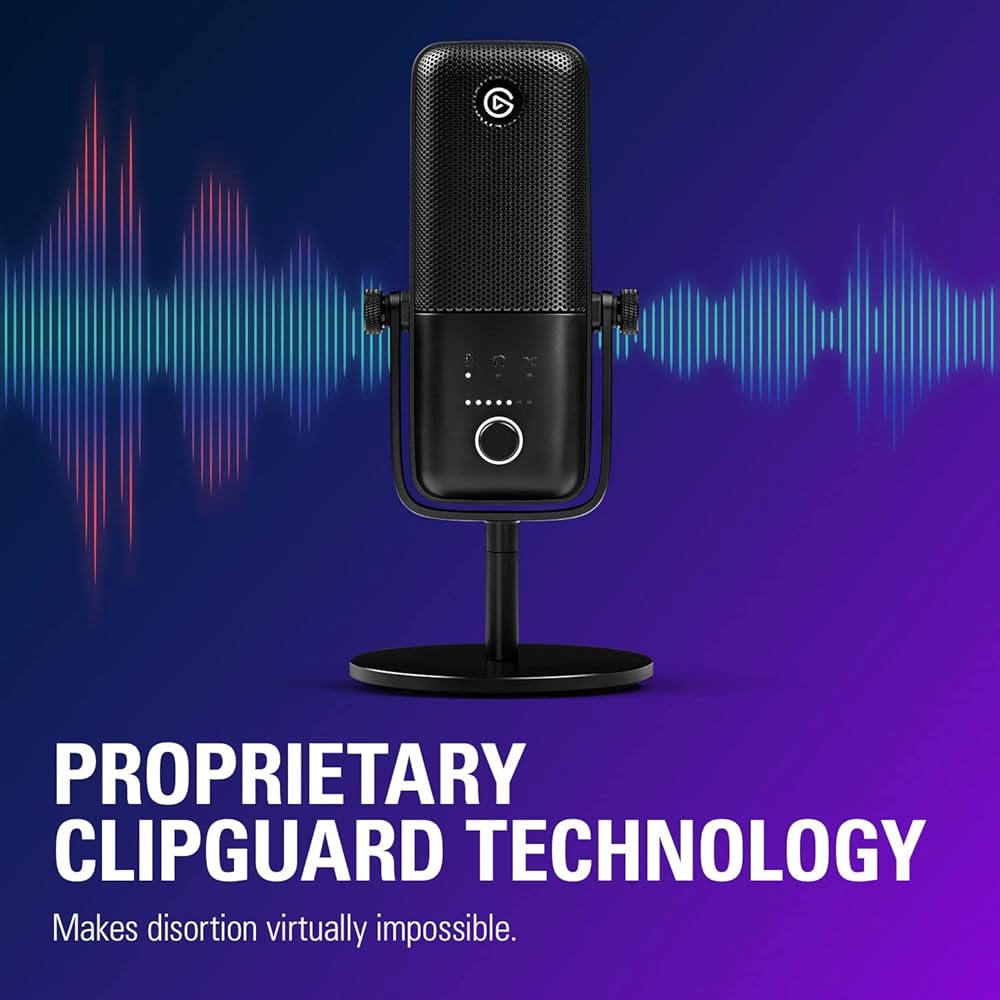 Elgato Wave:3 Premium USB Condenser Microphone Black Plug & Play for Streaming Podcasting Gaming