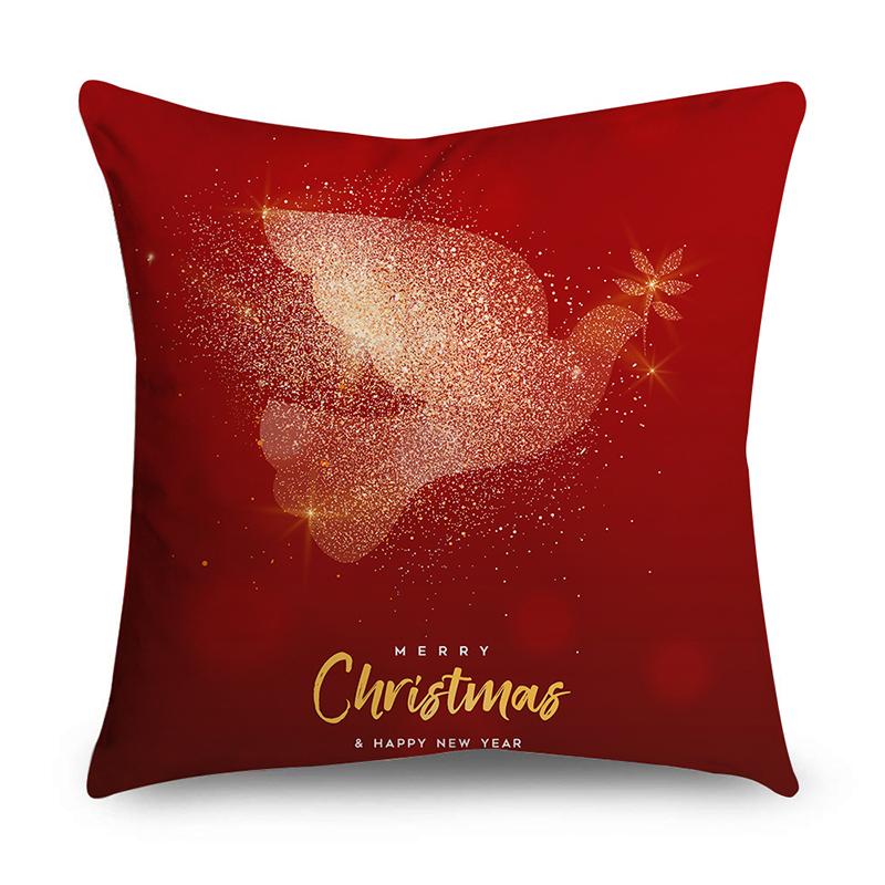 Christmas Decorative Polyester Cushion Cover For Home Tree Gifts Printed Pillow Cover Pillow Case Home Decor Xmas Decoration