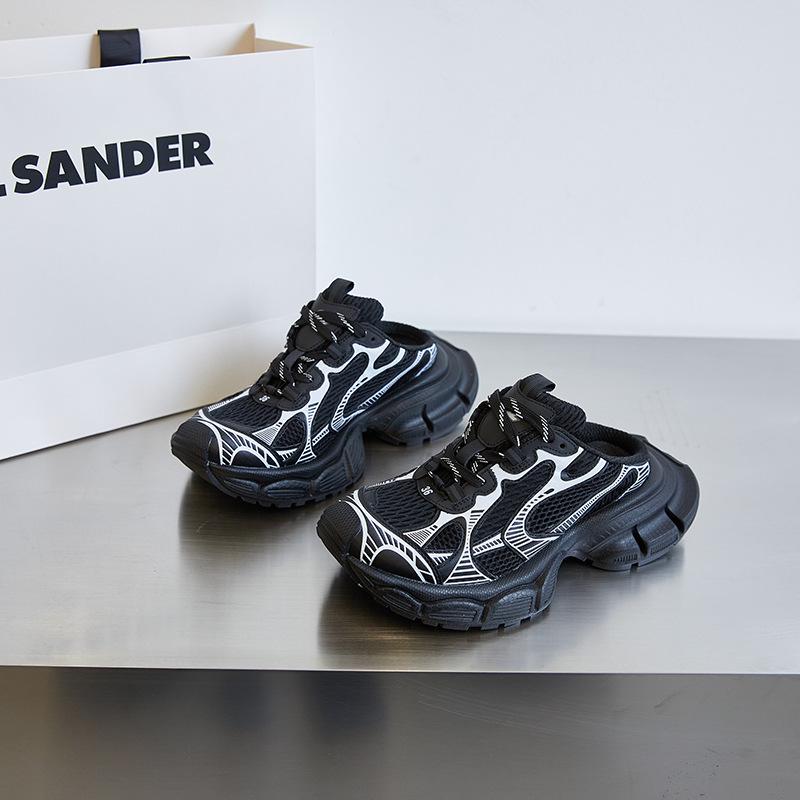 

Женские летние туфли для пап в стиле ретро 2025 года: Спортивные тапочки Baotou 9-го поколения Half-Slip 3XL 40