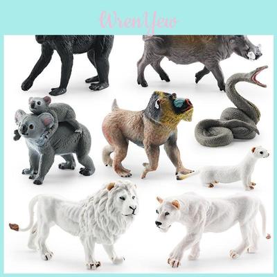 Detailed Animal Figurines Including African Lions Ferrets Monkeys And More