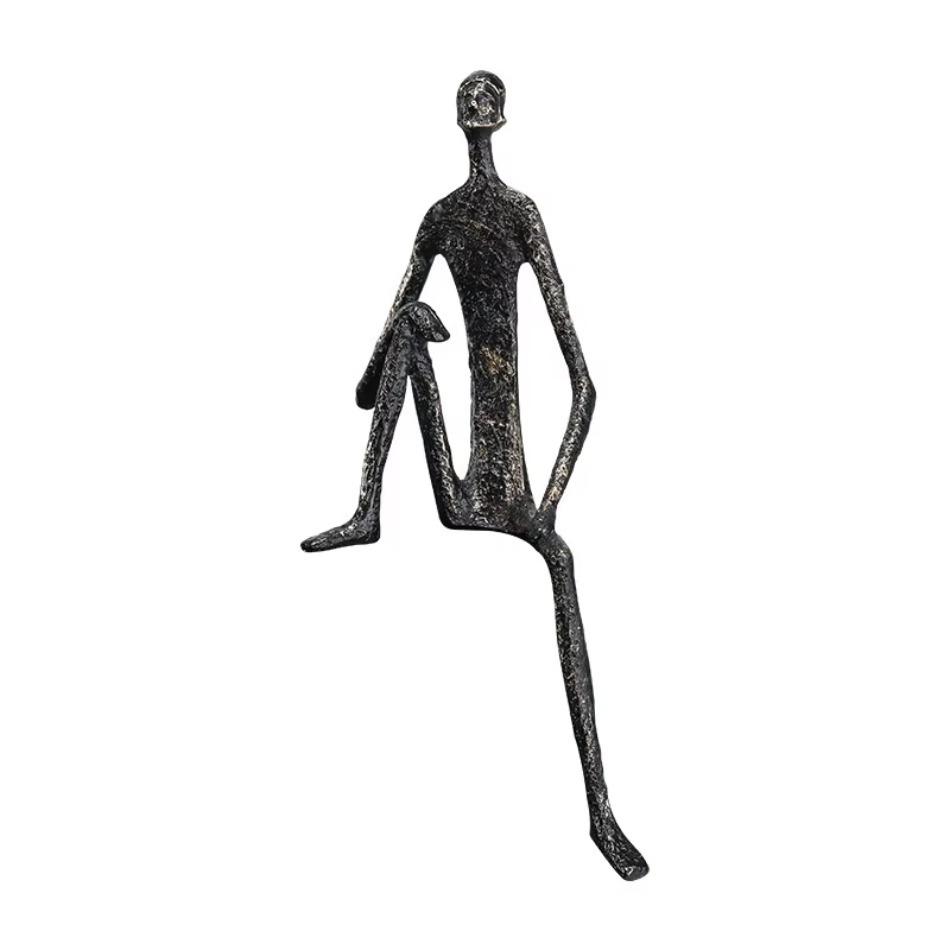 

1Pcs New High Quality Desktop Abstract Trinket Human Body Gun Metal Aluminium Desktop Sculpture Craft for Home Decor Accessories