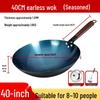 Wok da Cucina in Ferro Blu Retrò Antiaderente Stagionato