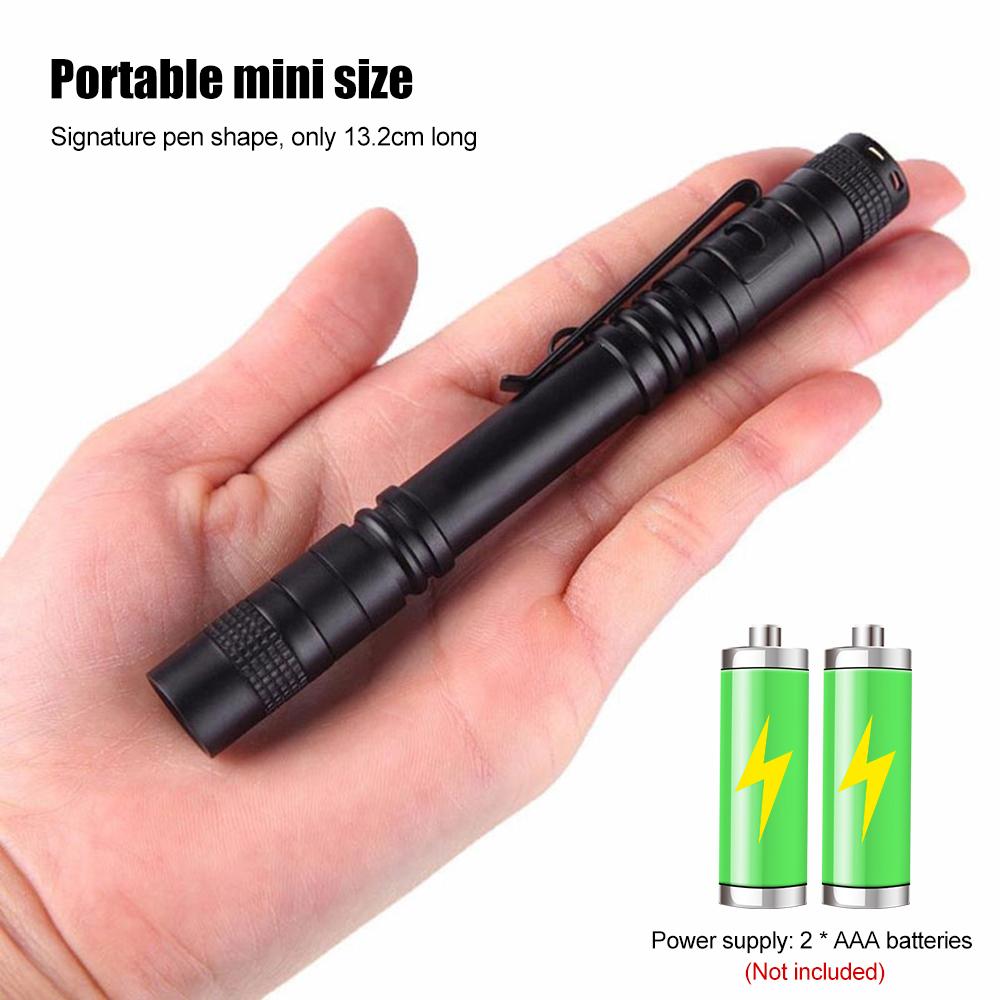 1-5PCS Mini LED Light Penlight Flashlight White/Purple Torch Pen Light with Clip Torch Lamp Batteries Not Included