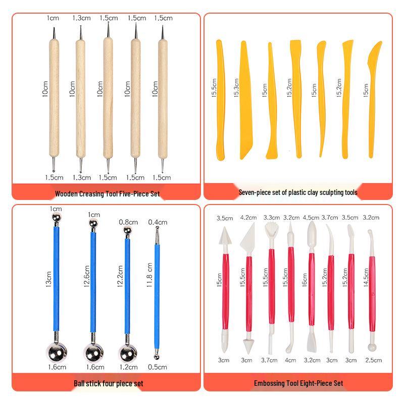 8-Piece Handcrafted Clay Pottery Sculpting and Modeling Tool Set