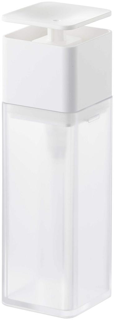 Yamazaki Jitsugyo 5215 Dispenser White Plate Detergent Lotion Alcohol Compatible Easy To Clean One-Hand Approx. W5.5XD5.5XH18.5cm