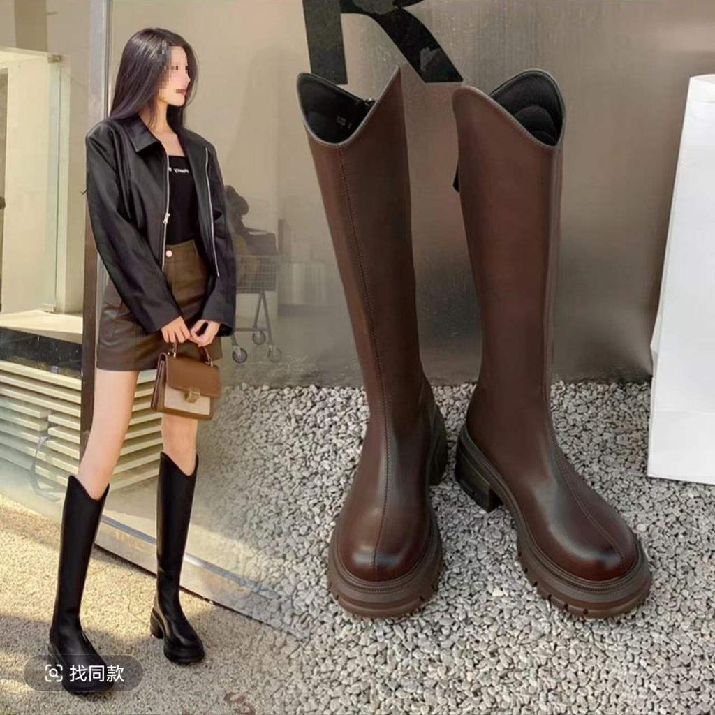 V-mouth inner height increase long knight boots children large size small thick legs thin high boots new in autumn and winter