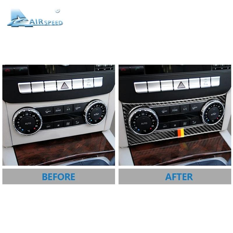Airspeed for Mercedes Benz C Class W204 Accessories 2011-2013 Carbon Fiber Car Interior Air Conditioning Control Cover