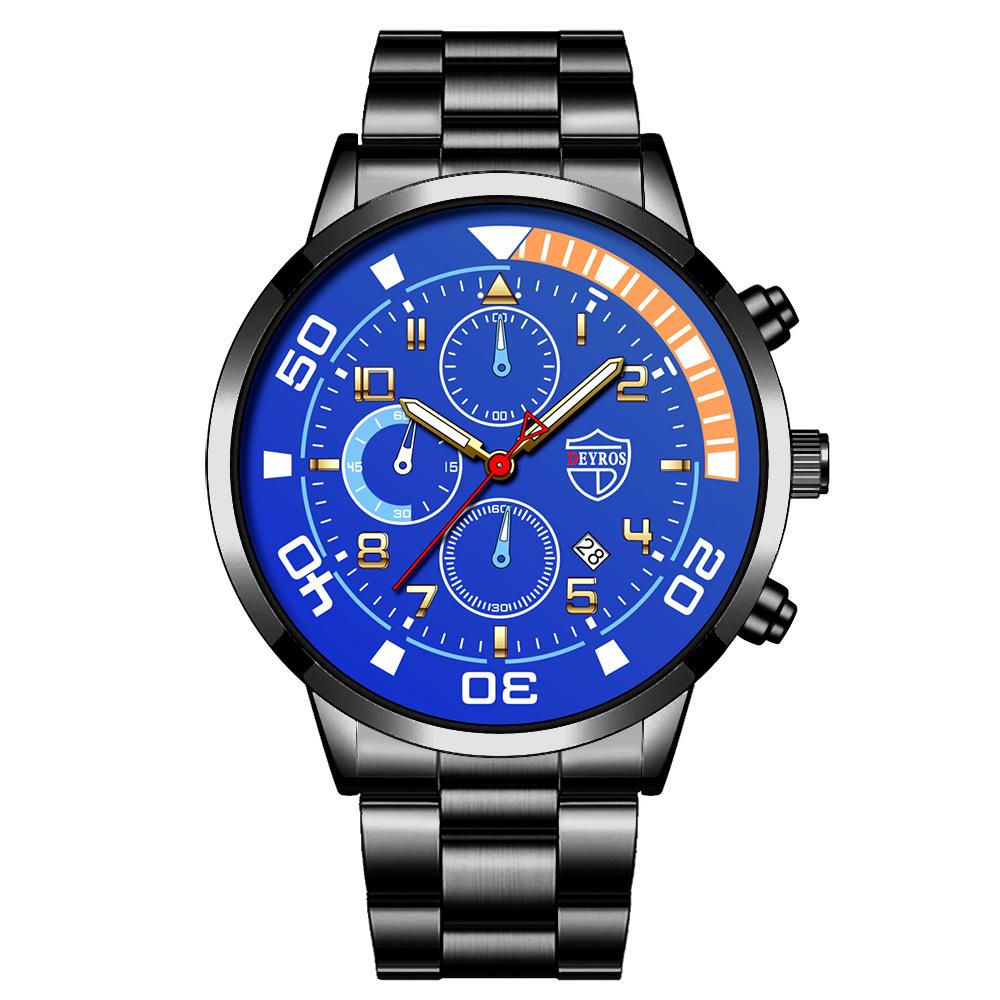 Steel Belt Watch Men'S Automatic Luminous Calendar Quartz Watch