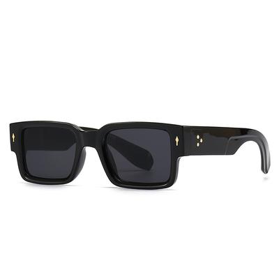 Midnite Star Ins Popular Fashion Square Rivets Men Sunglasses Vintage Punk Gradient Women Trending Dark Green Sun Glasses Uv400