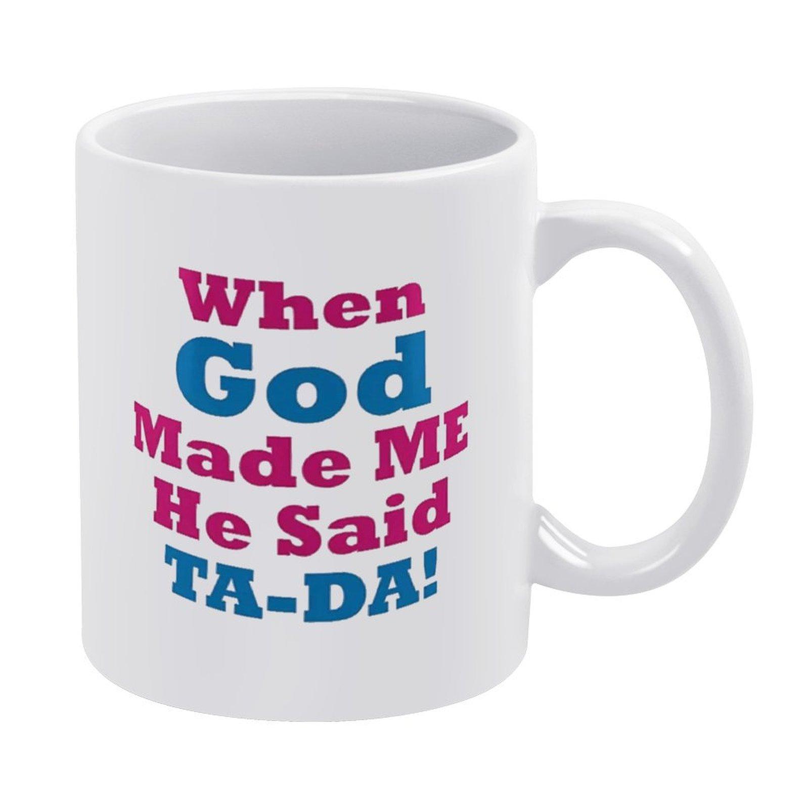 

1 шт. 11 унций Белая керамическая кружка, Юмористический стиль с двусторонним принтом, Чашка для кофе, Безопасна для микроволновой печи, Удобная ручка, Отличный подарок для друзей, семьи и коллеги белый