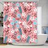 Pink White Floral Shower Curtain Set Bath Decor With Blue Accents Fabric Shower Curtains For Home Decor In Bathroom (Set Of 1)