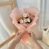 Puff Flowers Crochet Flowers Bouquet with Led Light Gifts Finished Knitted Flowers Home Decor Eternal Artificial Flowers