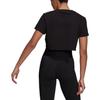 adidas T Shirts Women's Black Crew Neck Moderate Straight Fit HF4166